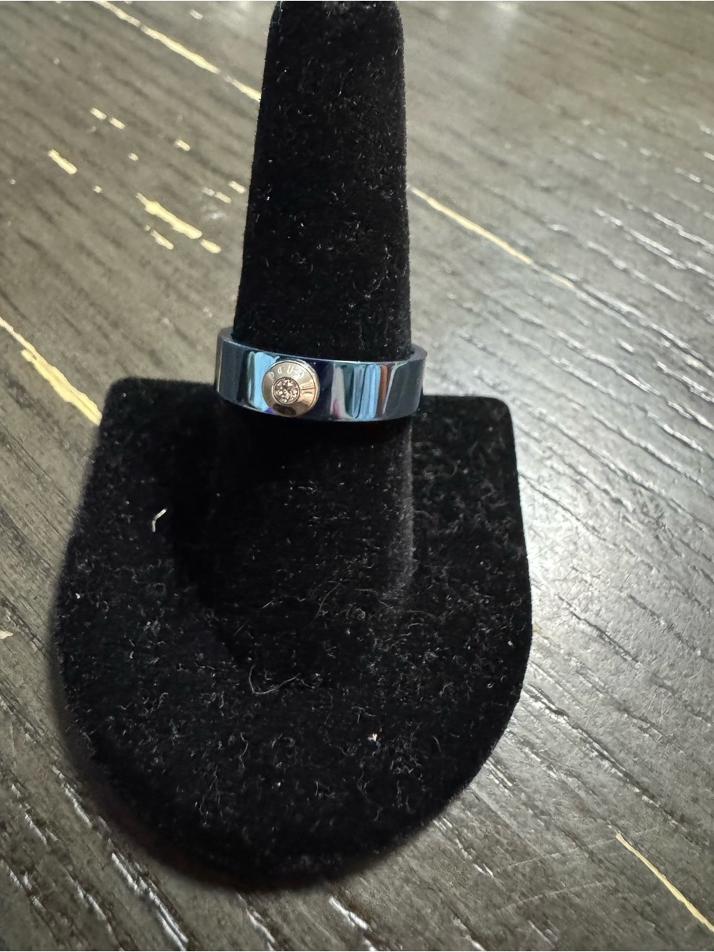 Henri bendel Blue Metal Ring with Gold Accent and Crystal